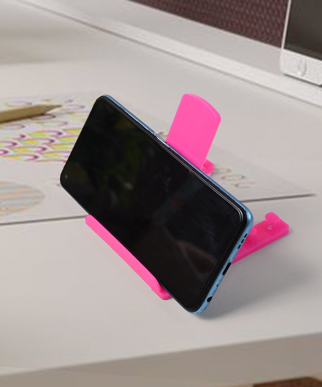 Adjustable Foldable Plastic Mobile Phone Stand Holder (1 Pc)