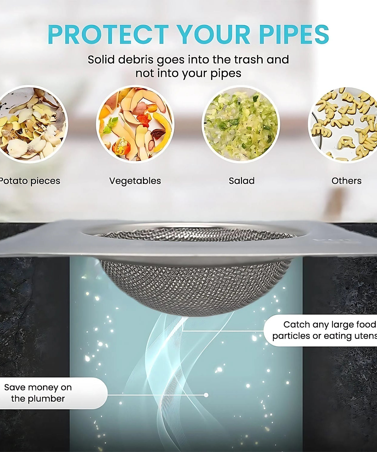 Supermom Stainless Steel Square Sink Strainer (1 Pc)