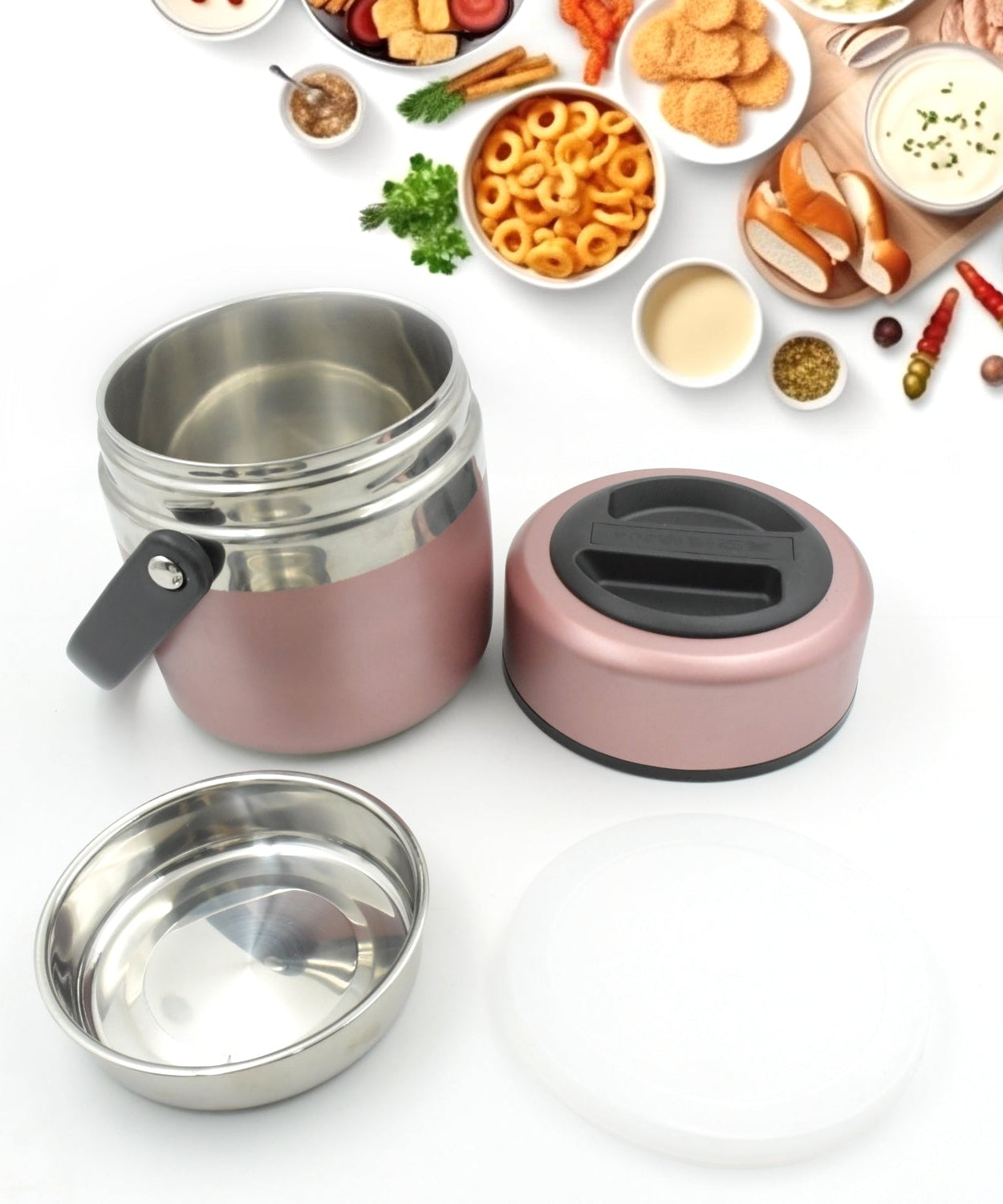 Thermos flask with sleek design and easy handling