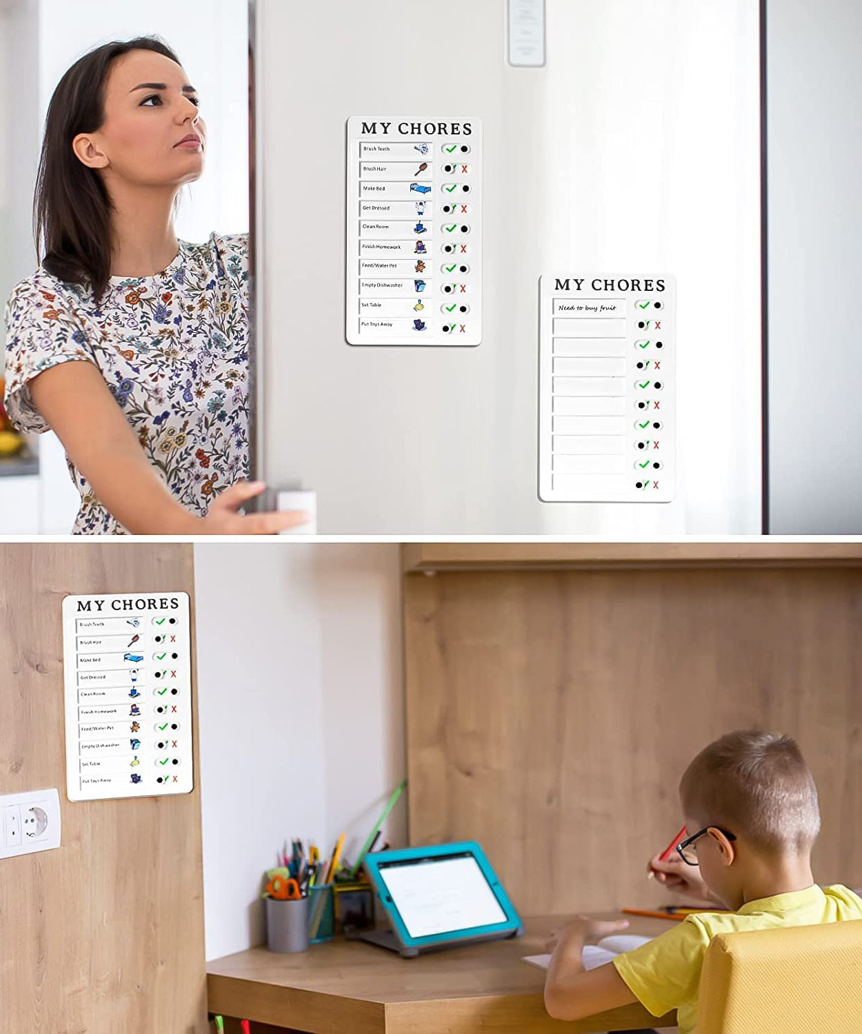 Portable My Chores Home Note Board Management Planning Memo Boards Reminding Time. (Size :- 20x12Cm)