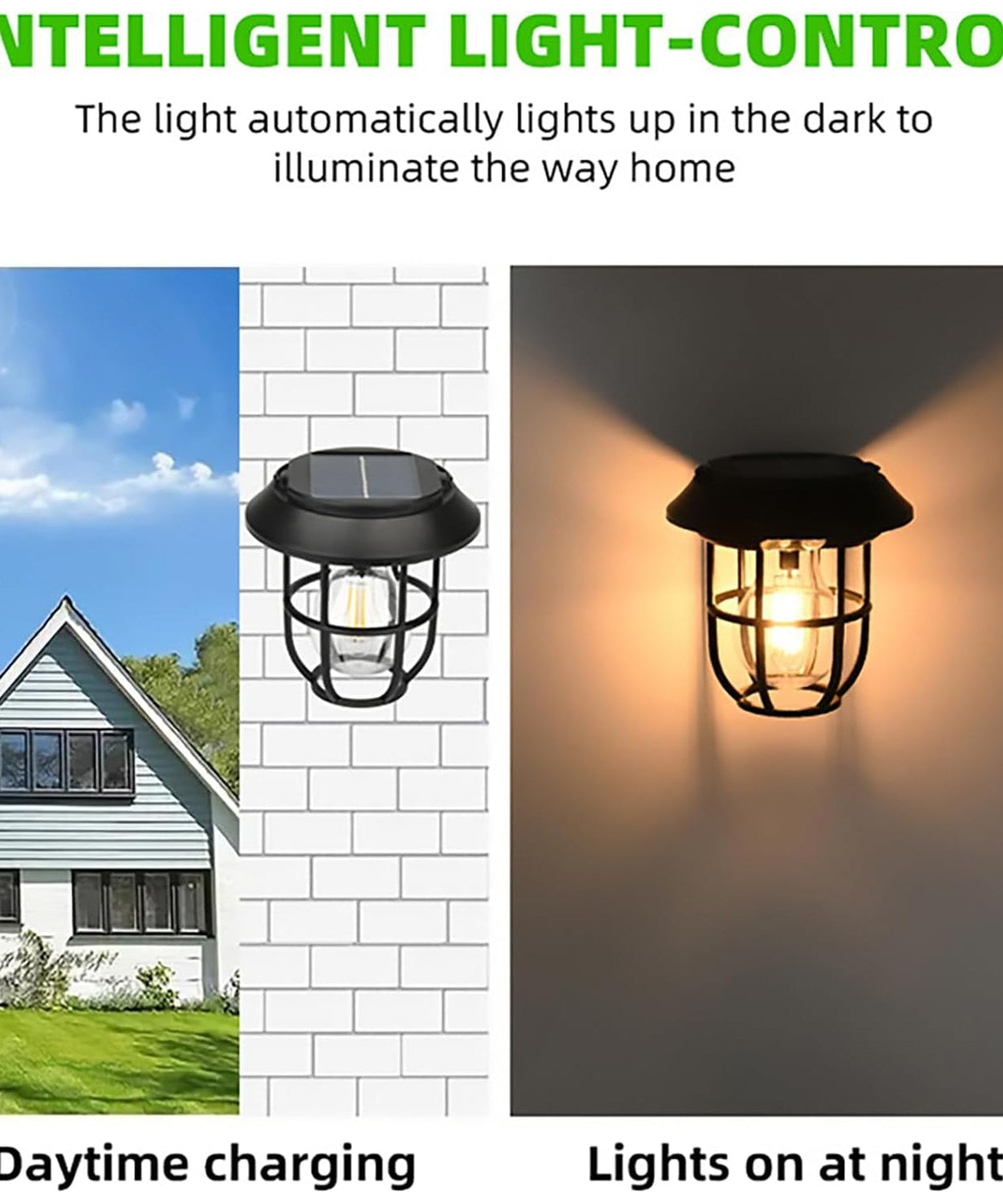 Solar Lantern Wall Lights Fixtures with Motion Sensor (1 Pc)