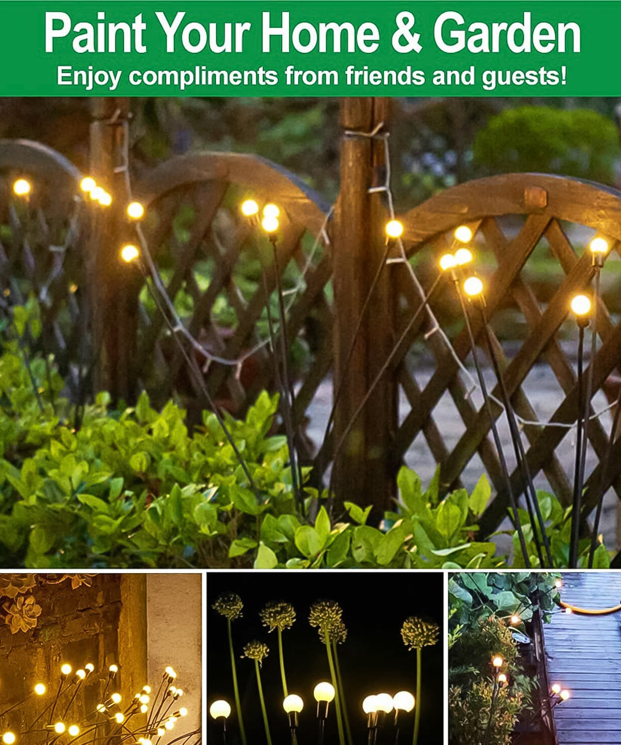 Solar-Powered Firefly Garden Decorative LED Light Set (2 Pc)