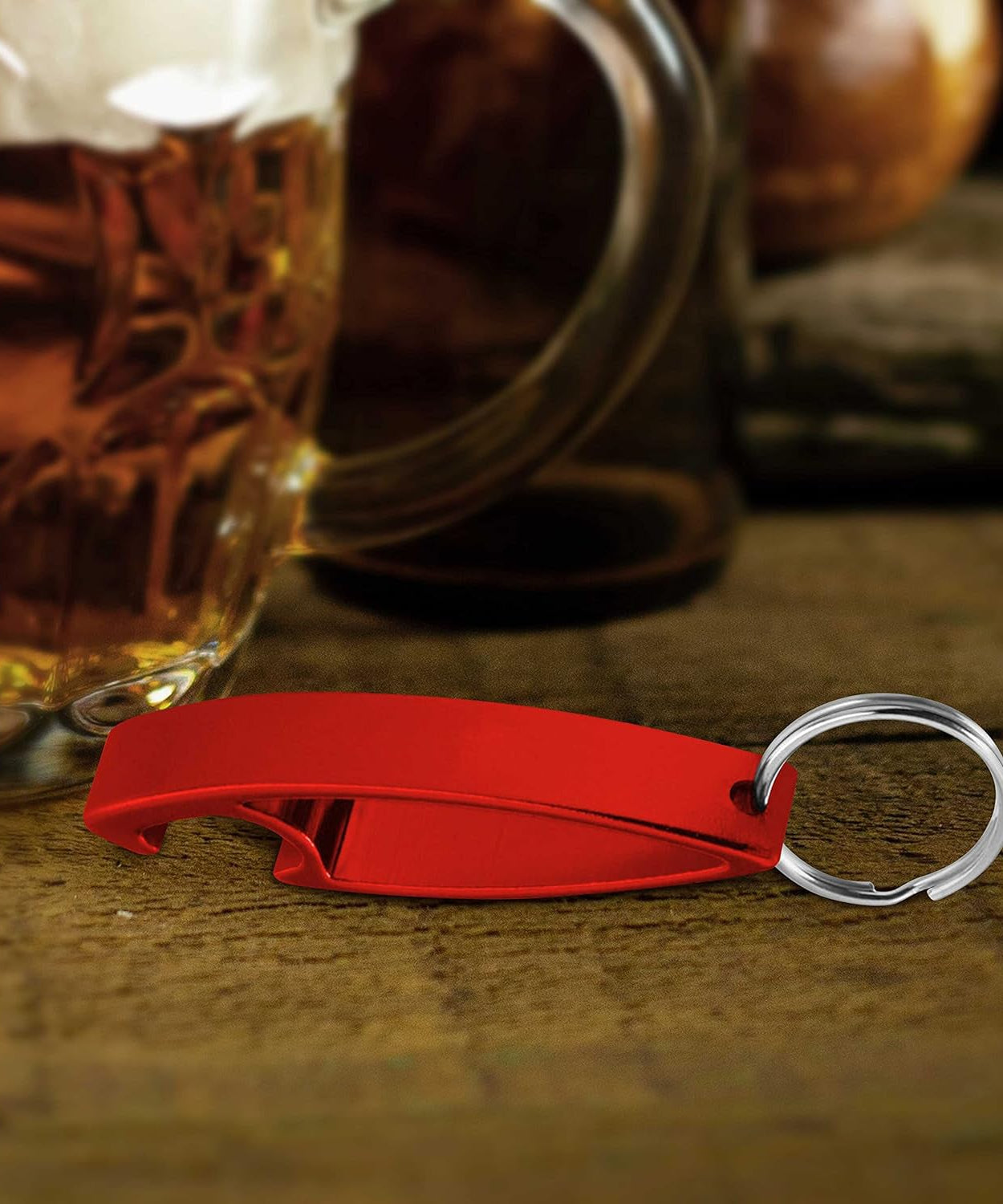 2 in 1 Compact Metal Bottle Opener with Keyring (1 Pc)