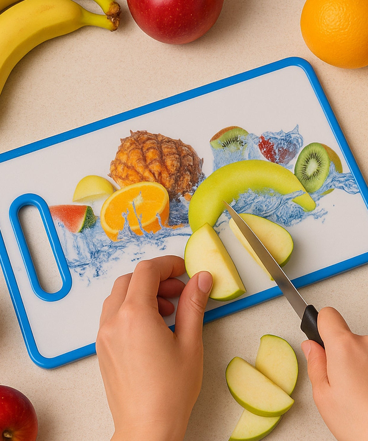Large Rectangular Fruit Print Cutting Board (36x22cm / 1 Pc)