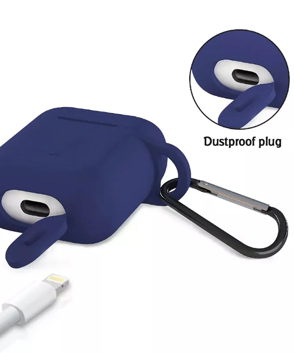 Silicone Shockproof Protection Wireless Headphones Carrying Box Cover with Metal Keychain