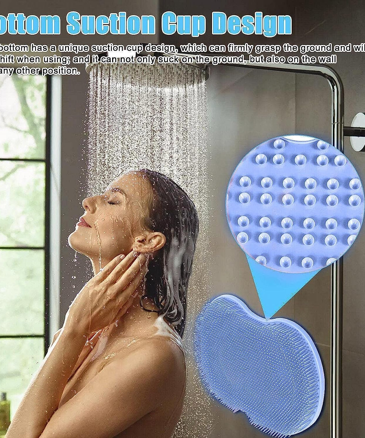 Silicone Bath Massage Cushion – Suction Cup Exfoliating Foot Scrubber & Mat