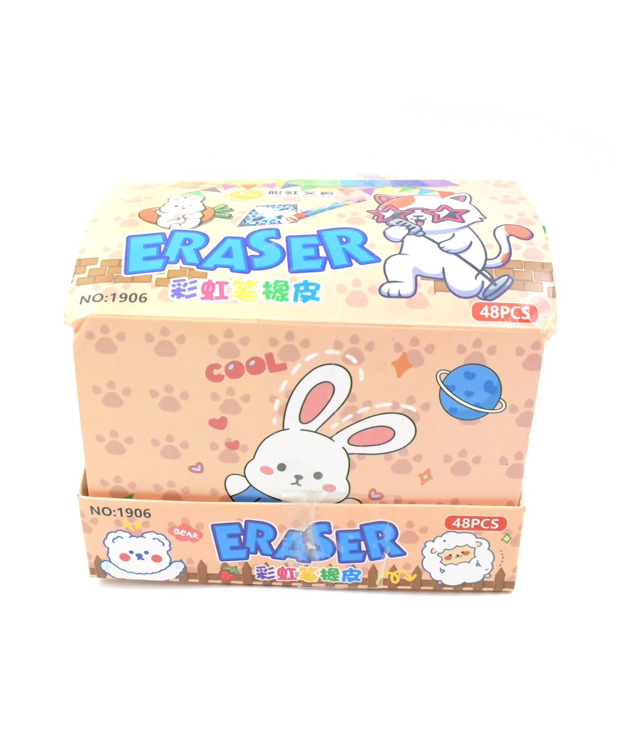 Fancy Erasers for Kids in Different Shapes – Rainbow Erasers, Stationery Gift for Kids Pencil Shaped Eraser for Children School Kids/Birthday Return Gift for Children (48 Pcs Set)