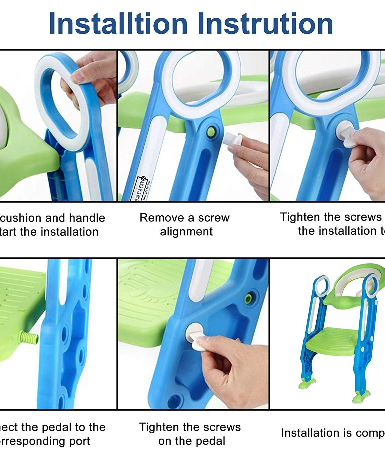 Potty training seat with foldable ladder