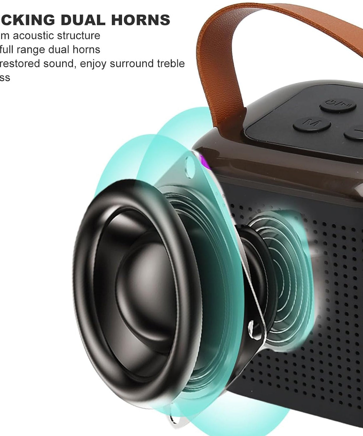 Wireless Speaker Microphone Set, RGB Light Support Memory Card PortableKaraoke Machine Perfect  for Travel TV