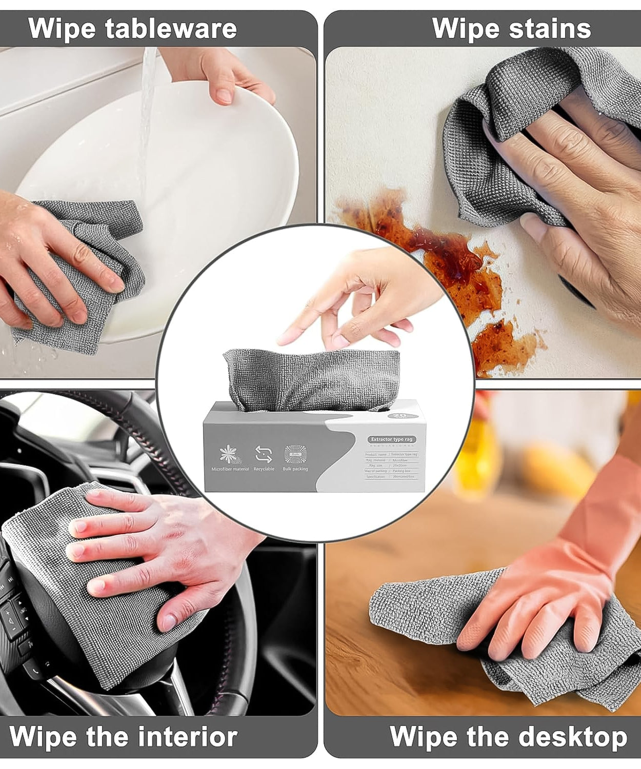Thickened Magic Wipe Home Kitchen Car Multi-Functional Cleaning Rag (18 Pc)
