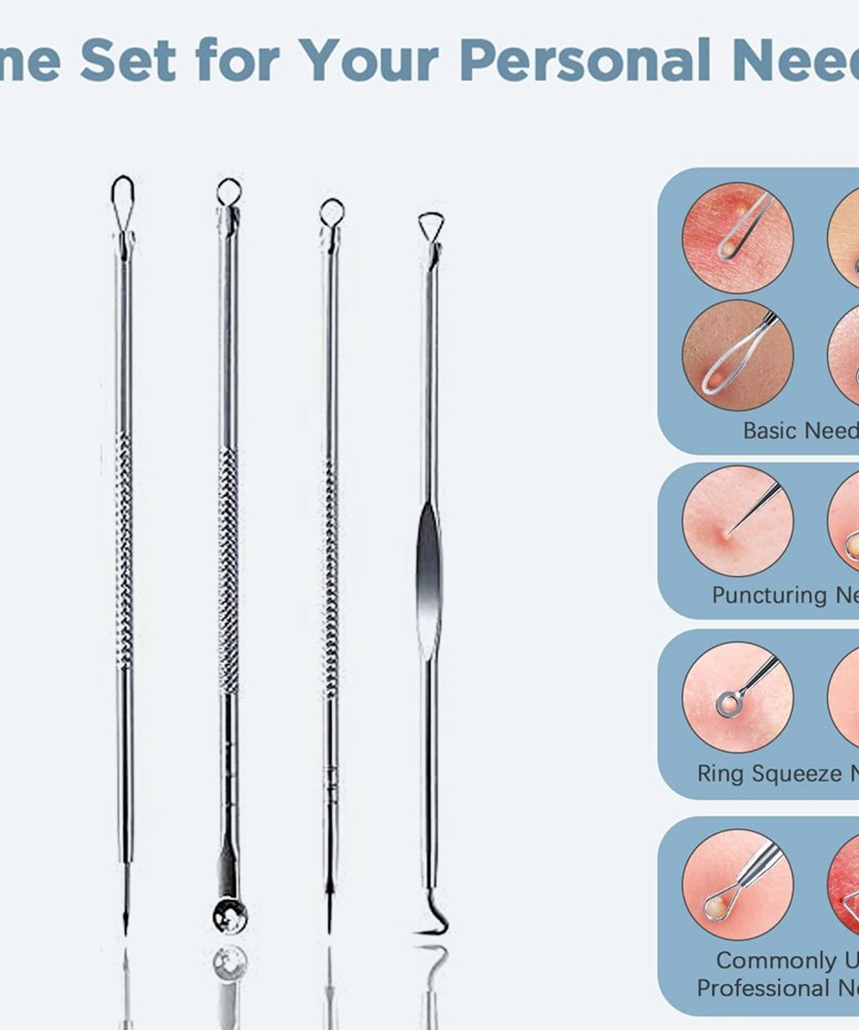 Blackhead Remover, 4-in-1 Stainless Steel Pimple Extractor Tool (1 Pc)