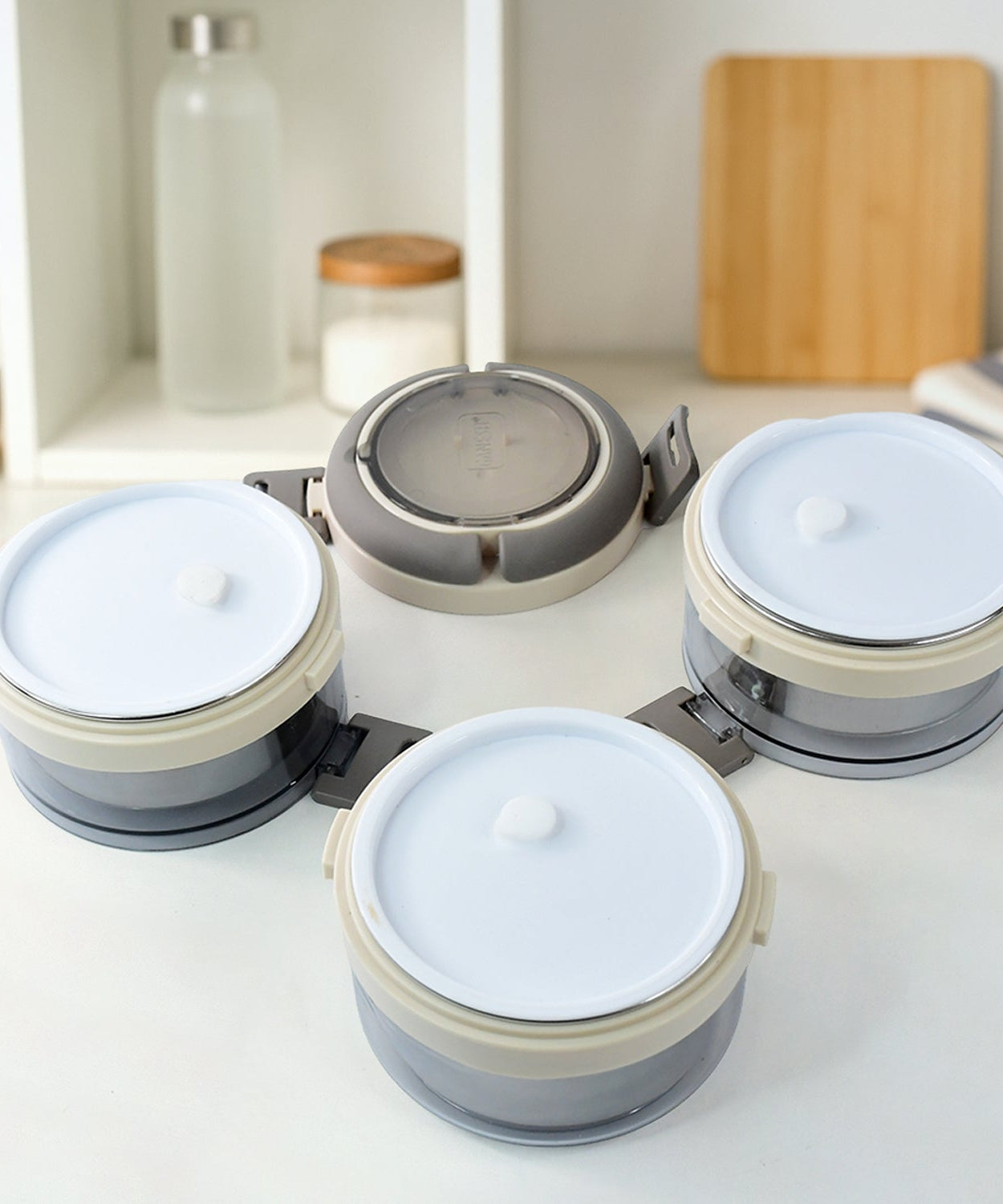 Ganesh Steko-3 Triple Layer Stainless Steel Insulated Lunch Box Set