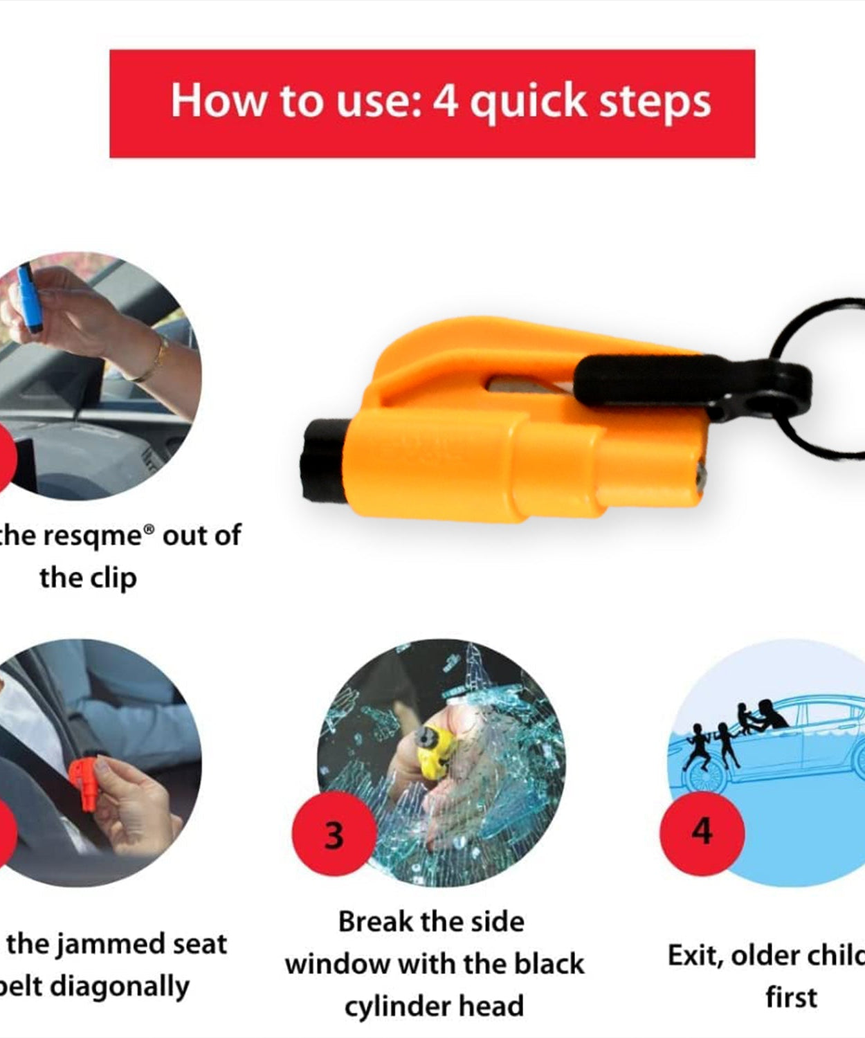 2-in-1 Emergency Safety Cutter – Keychain Tool for Glass Breaking & Seatbelt Cutting, Portable & Handy