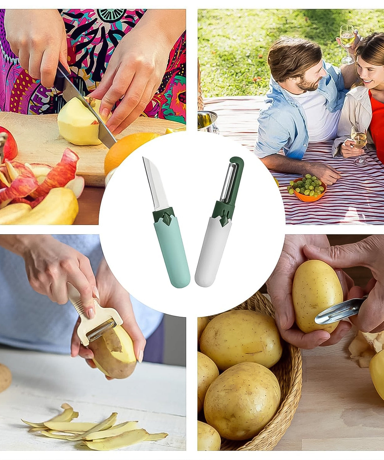 2-in-1 Multifunctional Knife & Sawtooth Peeler for Fruits and Vegetables