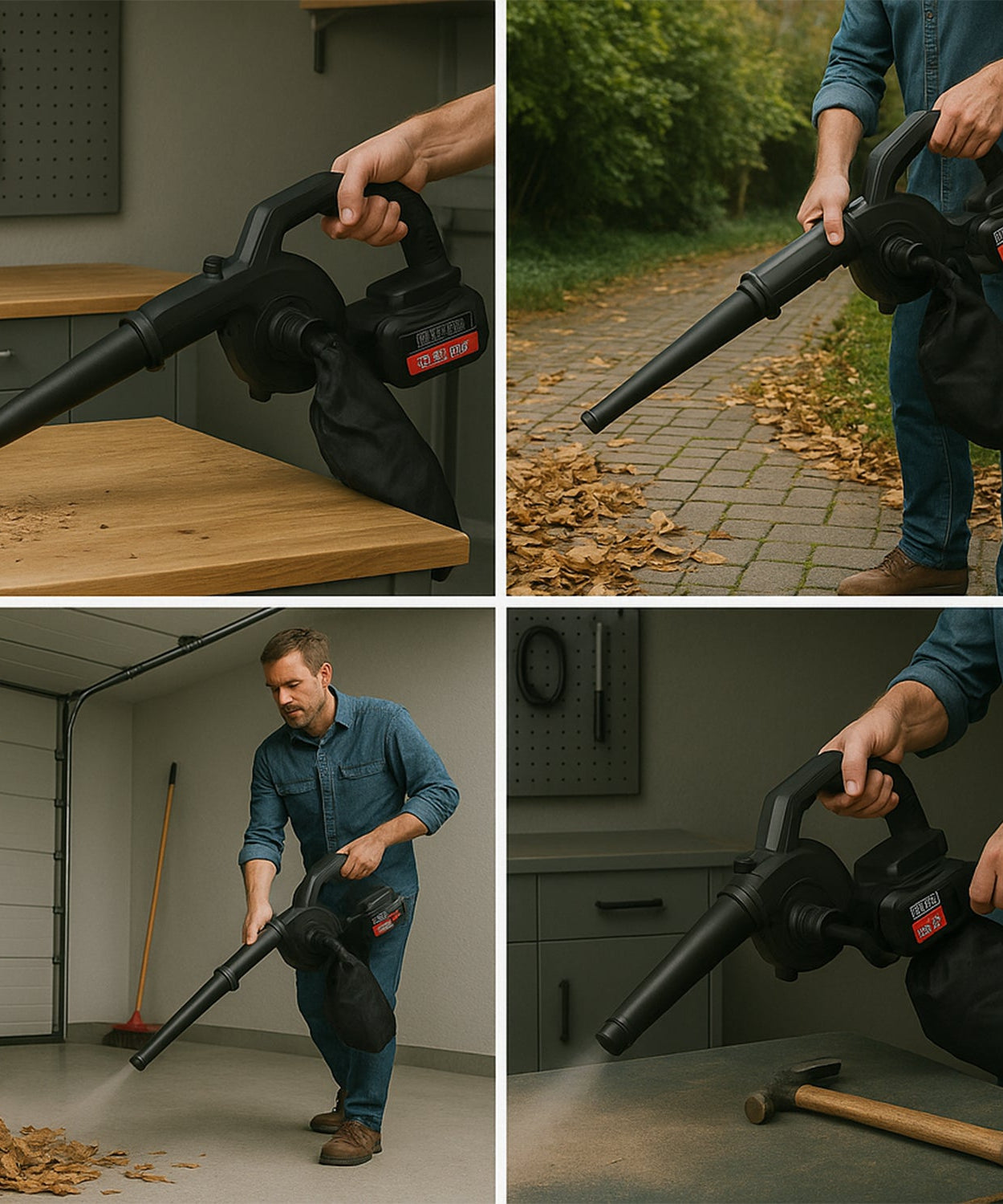 Multi-Purpose Home and Garden Air Blower Kit with Collection Bag for Easy Cleaning