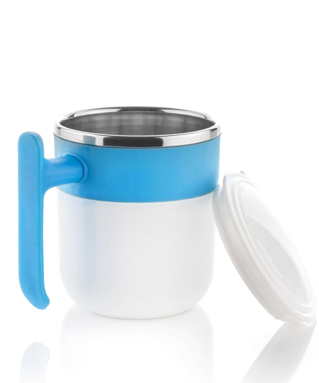 Stainless Steel Insulated Coffee/Tea Mug with Lid – Double Wall Hot Beverage Travel Cup, Milk Mug for Office & Home Use (1 Pc)