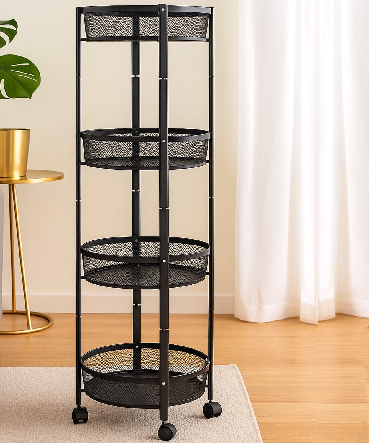 Metal Round Storage Cart 