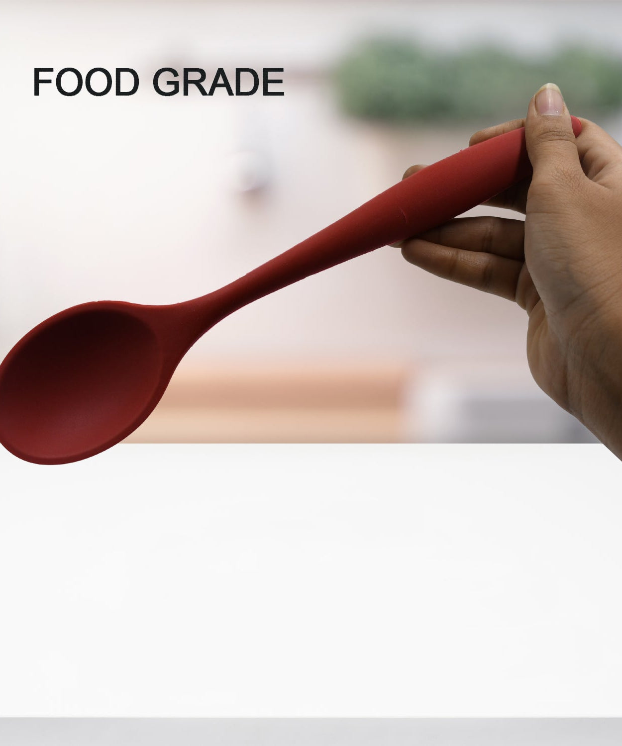 Hygienic silicone basting spoon for kitchen use
