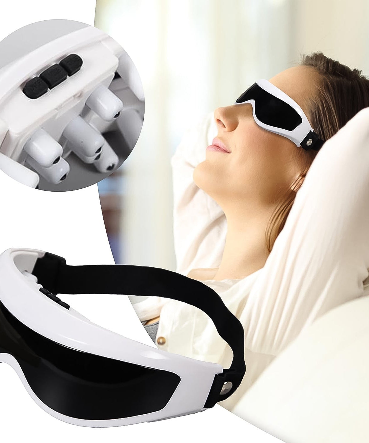 Electric Eye Massager with Adjustable Elastic Band (1 Pc)