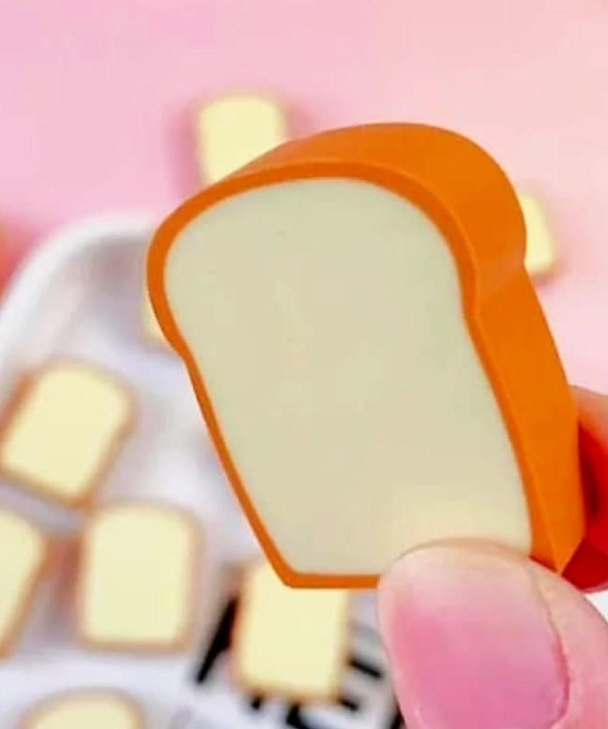 3D Toast Bread Shape Eraser for Kids, Cartoons Erasers Toast Bread Erasers Bread Shaped Eraser for Students, Gift, Cute Fun Food Erasers for School Classroom, Stationery for Boys & Girls (4 Pcs Set)