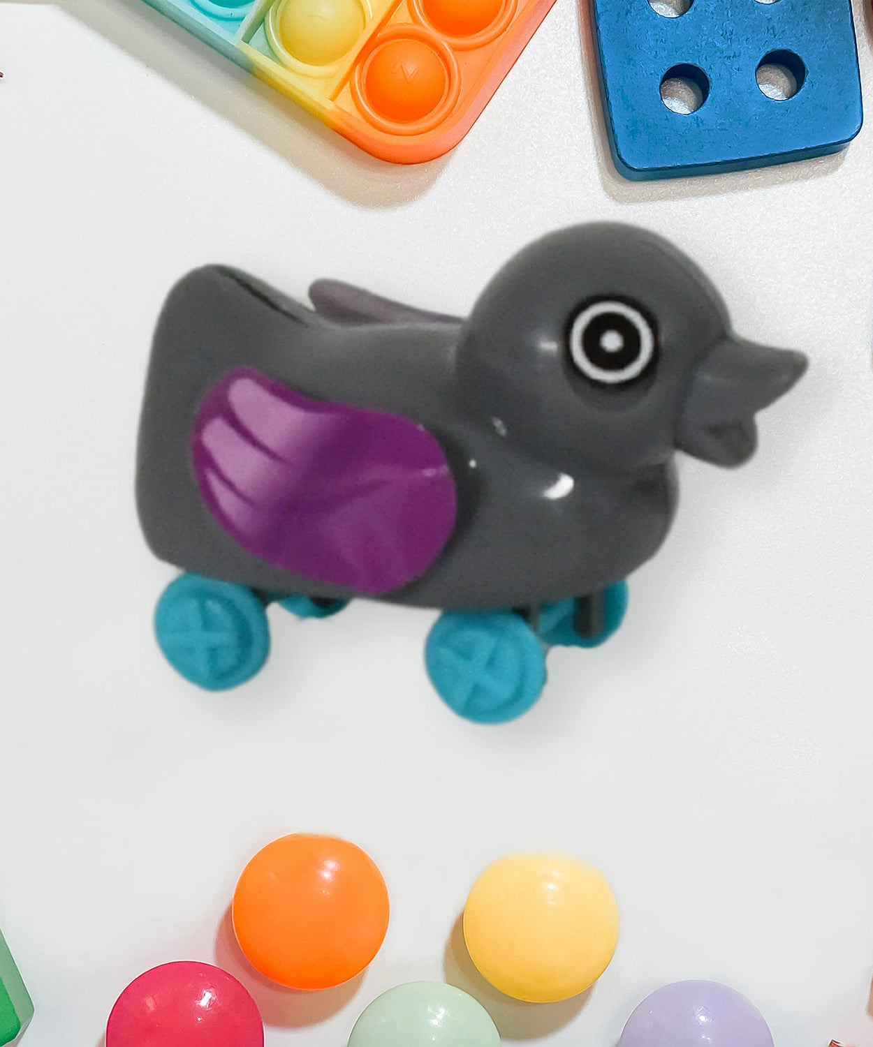 Small push back duck toy, Ejectable spring tail duck, Small DIY duck Toy