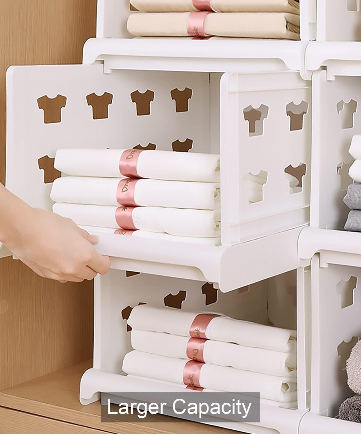 Multifunctional 3-layer drawer shelf cart, foldable design