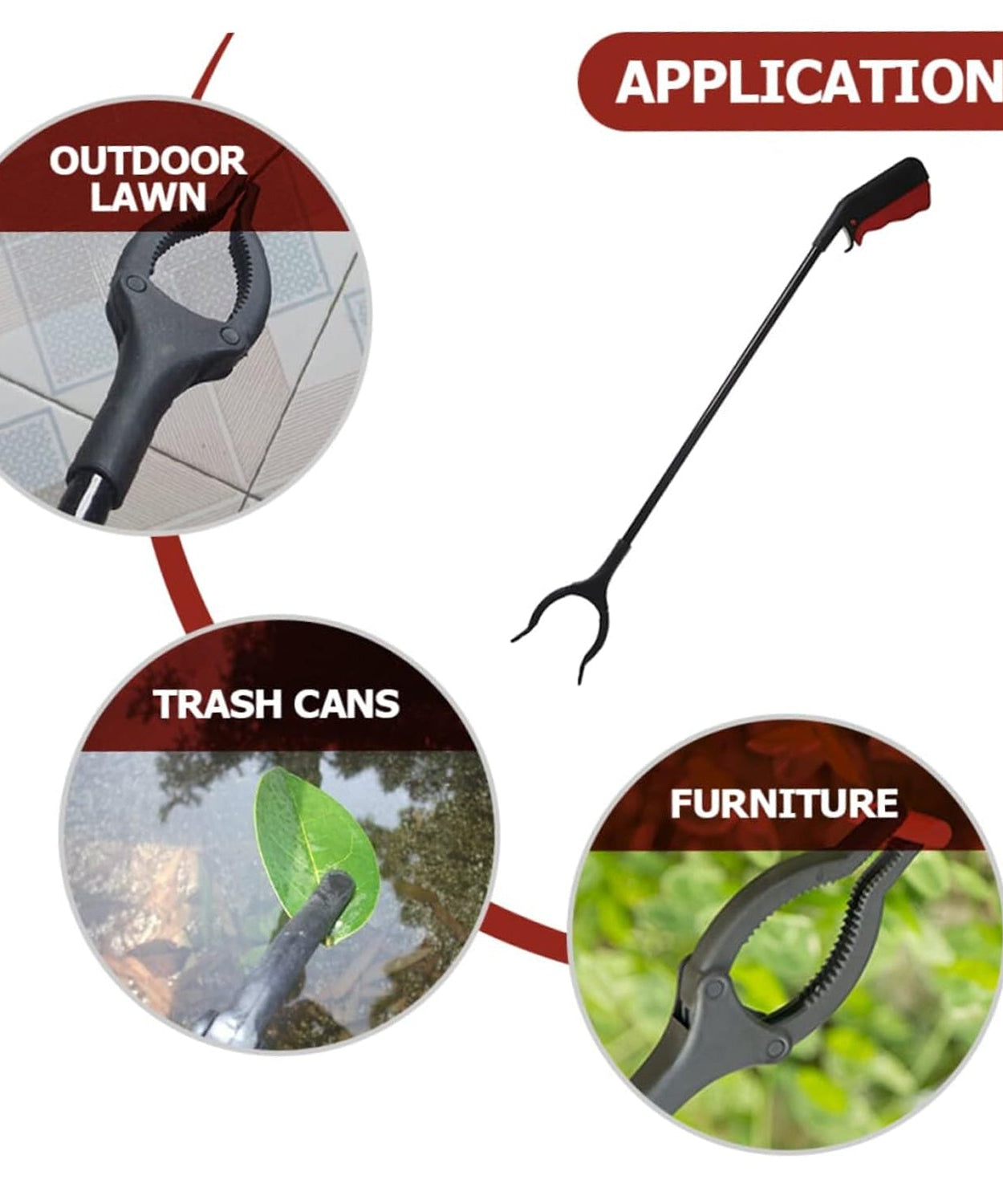 Extra Long Trash Picker Upper – Rotating Grip Arm for Litter, Elderly, Garden & Disabled Assistance
