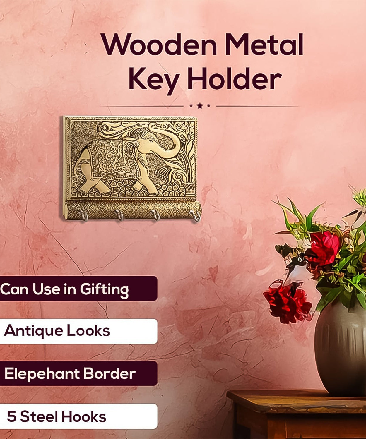 Regal Elephant Key Rack