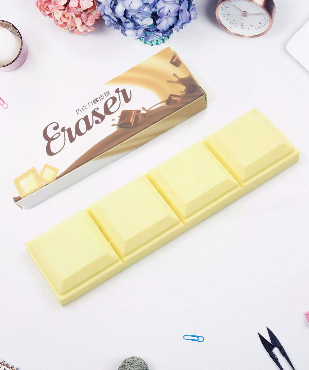 3D Chocolate Shaped Erasers Soft Pencil Erasers Supplies for Office School Students Drawing Writing Classroom Rewards for Return Gift, Birthday Party, School Prize (1 Pc 4 grid)