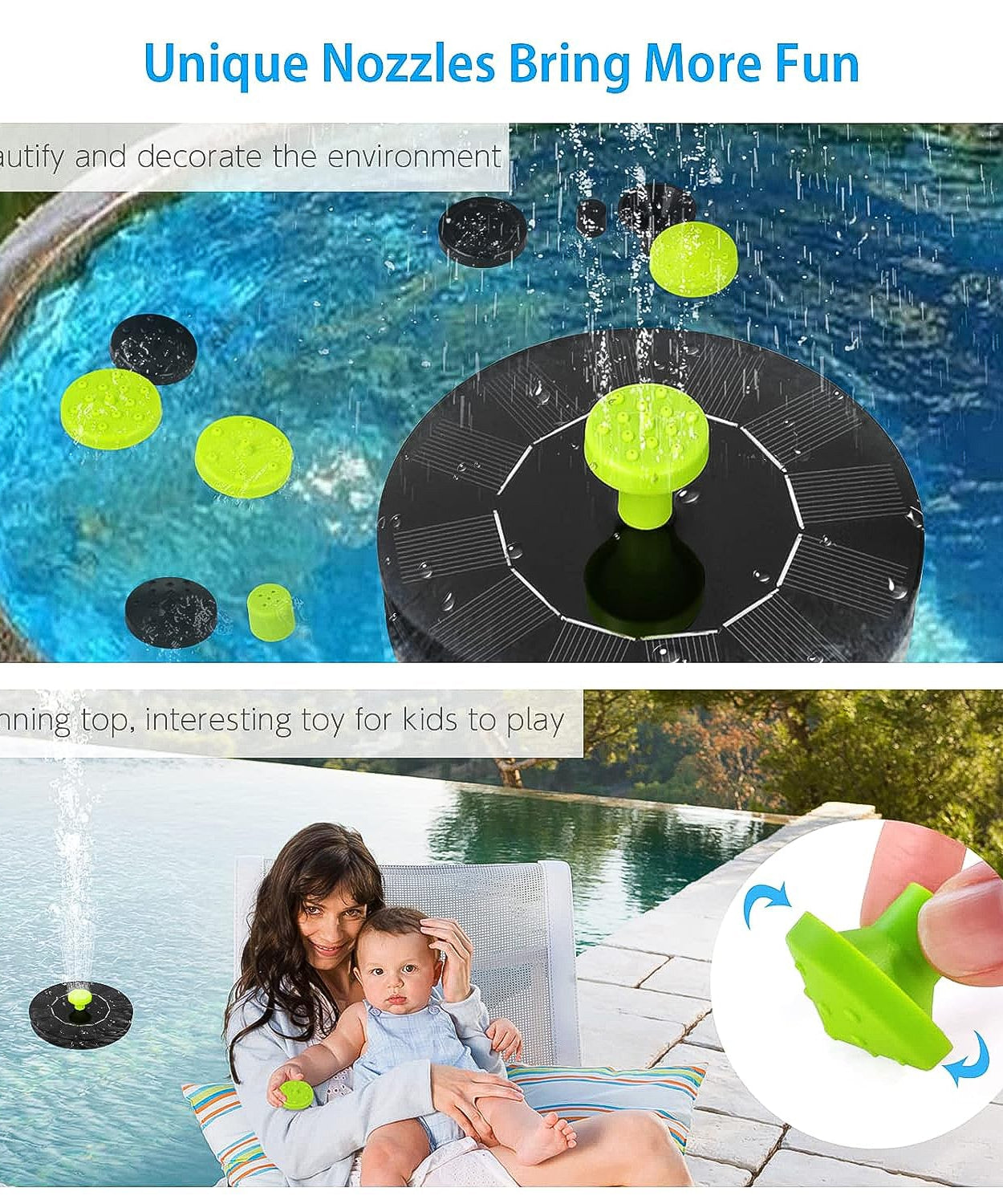 Solar-Powered Garden Fountain Pump 1 Set