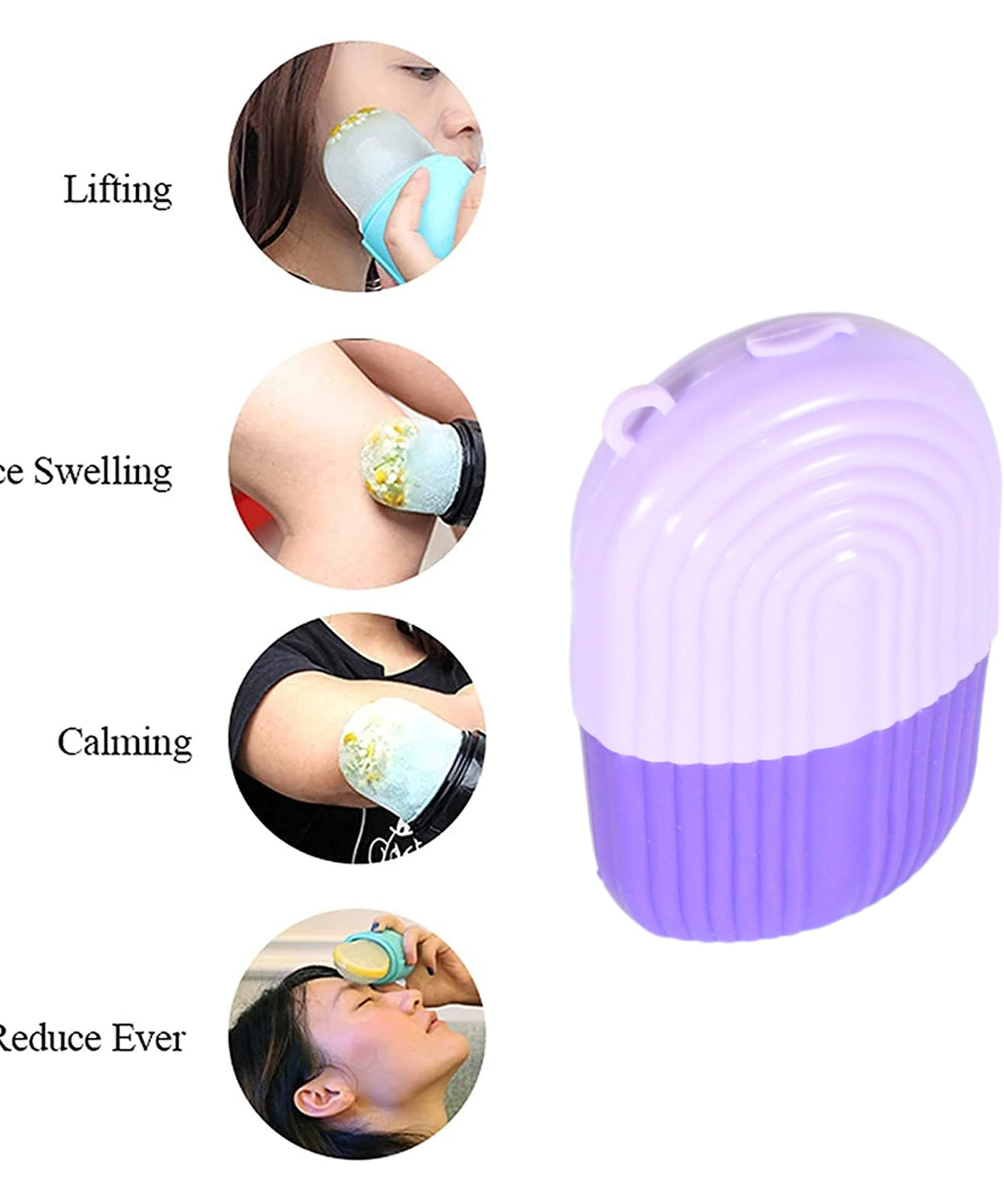 Beauty Ice Roller for Face & Eye Massage (Reusable, Purple / Without Box)