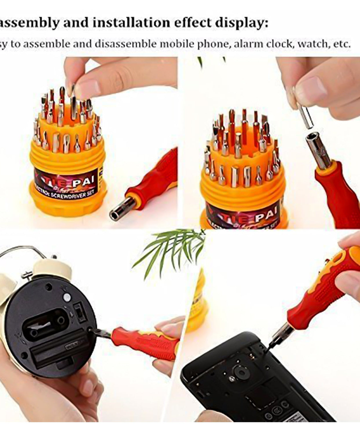 (SET OF 4PC) SCREWDRIVER SET, STEEL 31 IN 1 WITH 30 SCREWDRIVER BITS, PROFESSIONAL MAGNETIC DRIVER SET, B Grade