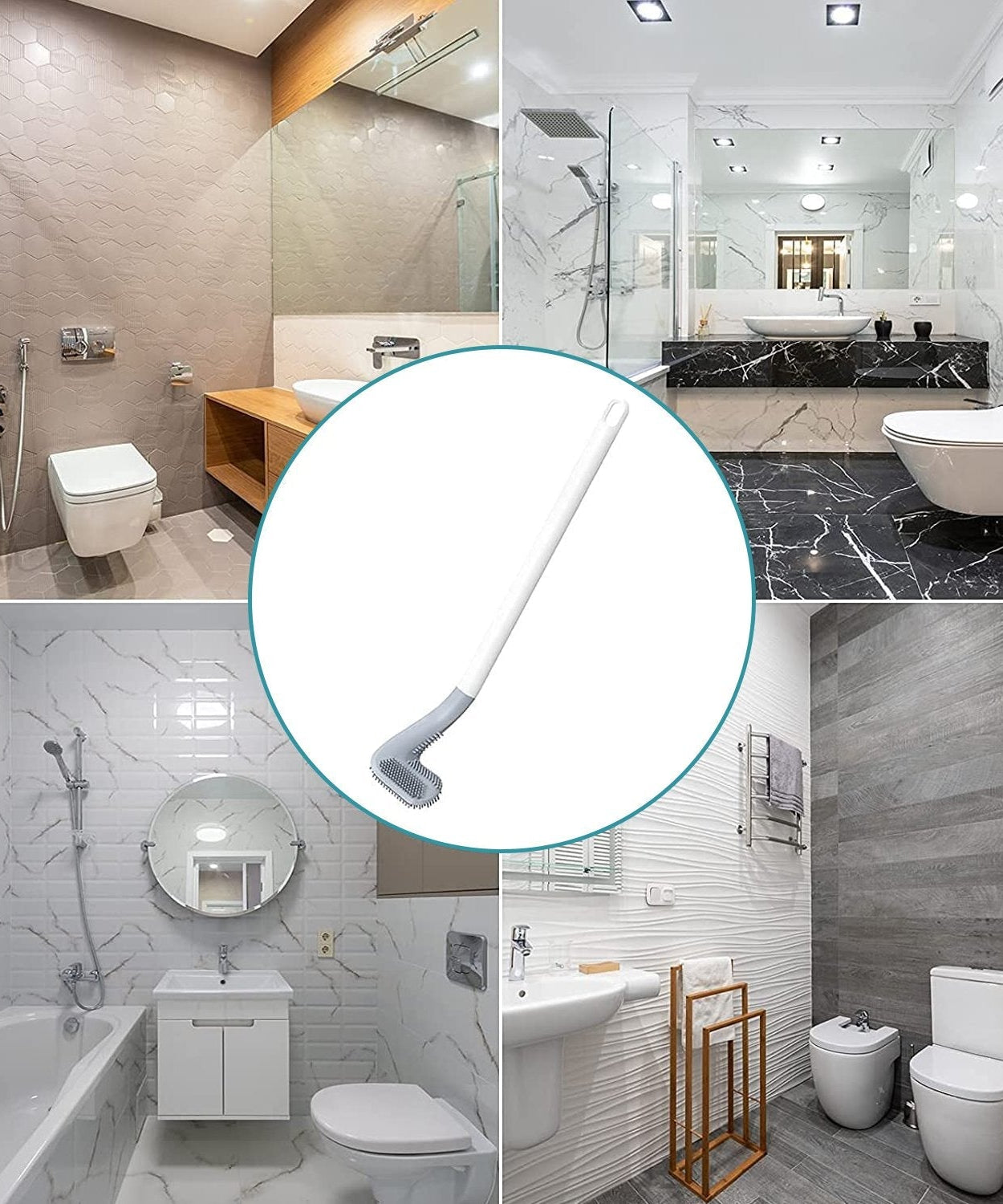 Golf-themed toilet cleaner brush and holder.