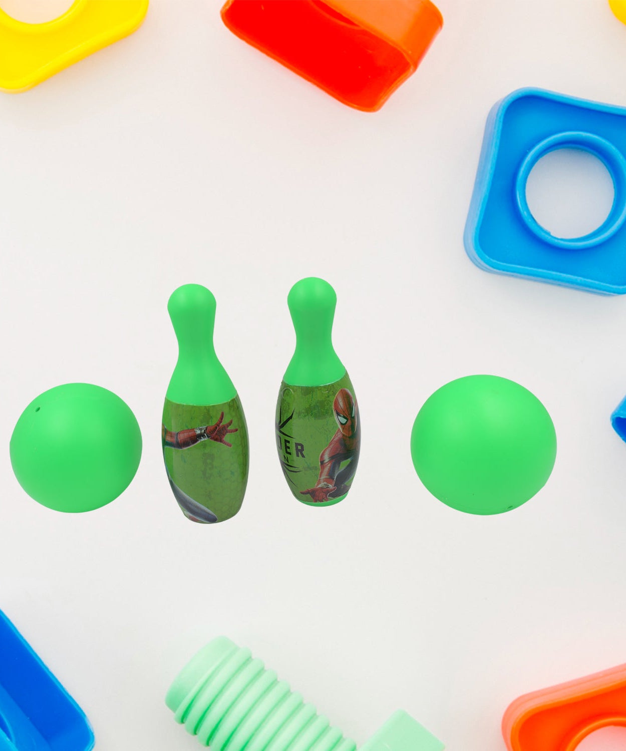 Various pieces of bowling game set for children