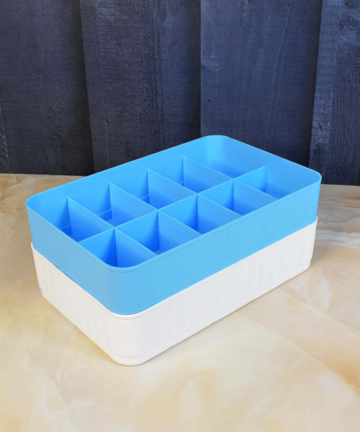 Multi-Function Desktop Drawer Storage Box 10 Grid Underwear Socks Box (2 Pc Set)