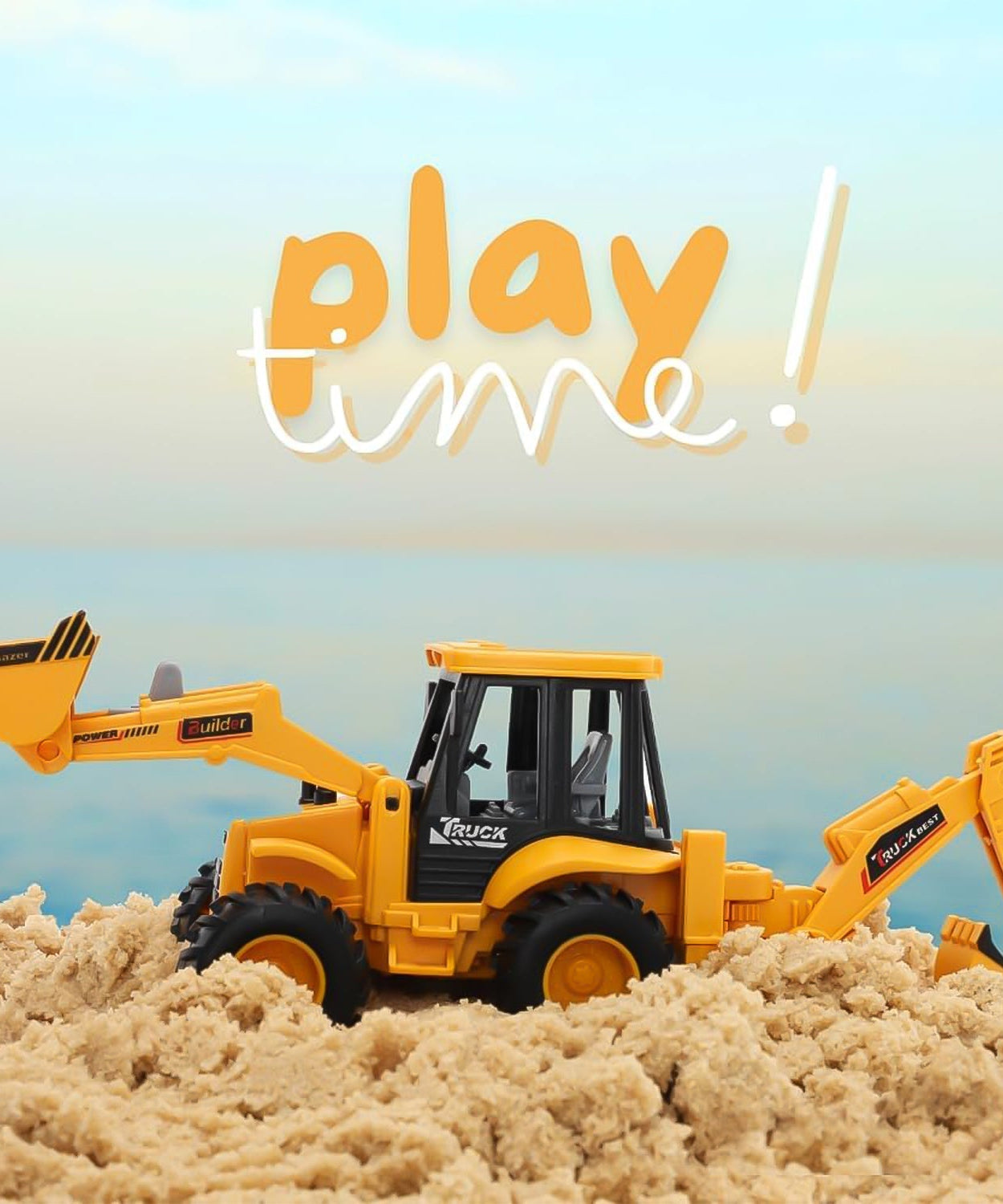 LALA Friction Powered JCB Style Backhoe Loader Construction Toy Truck for Kids (1 Pc)