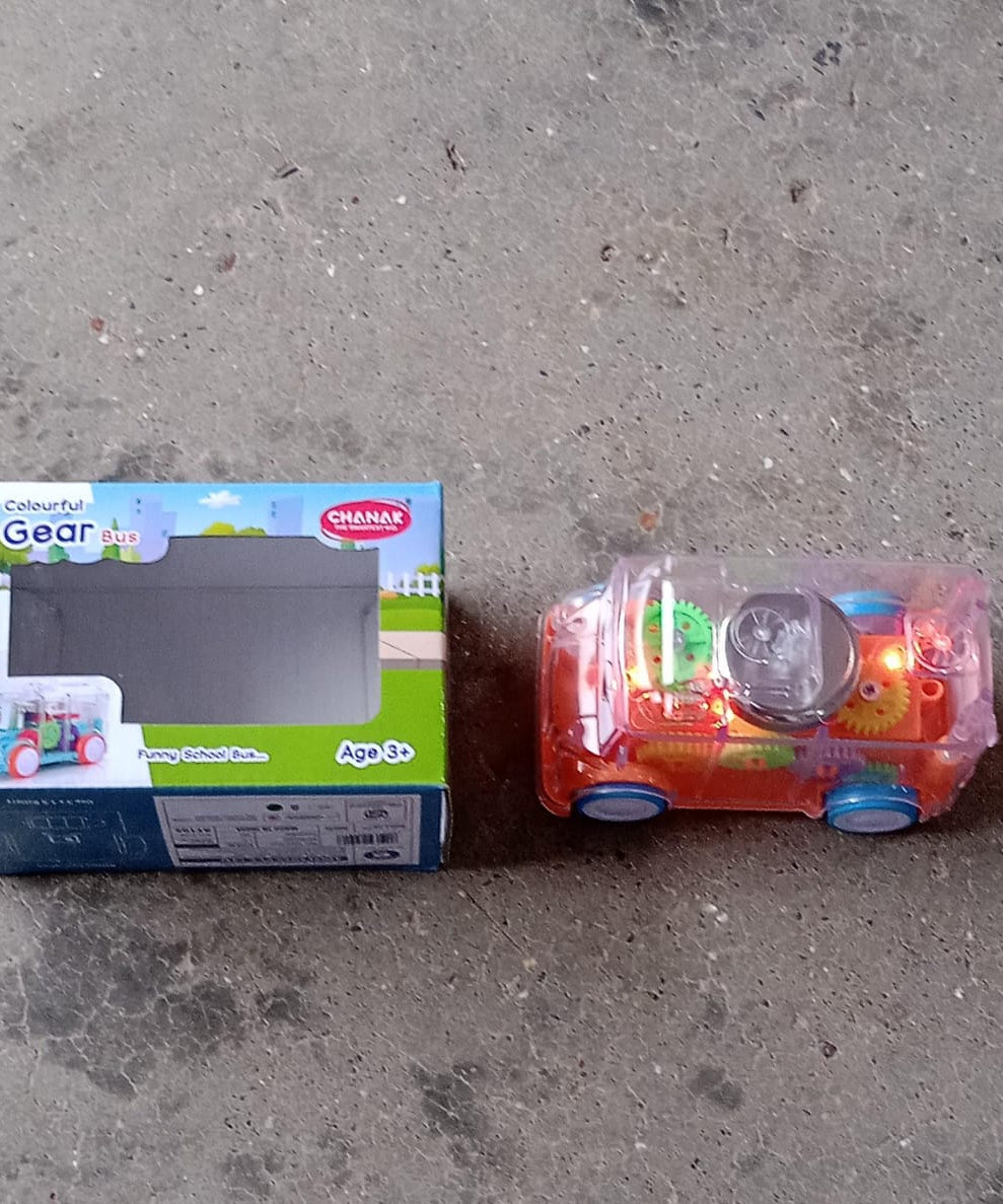 Kids' transparent musical school bus.