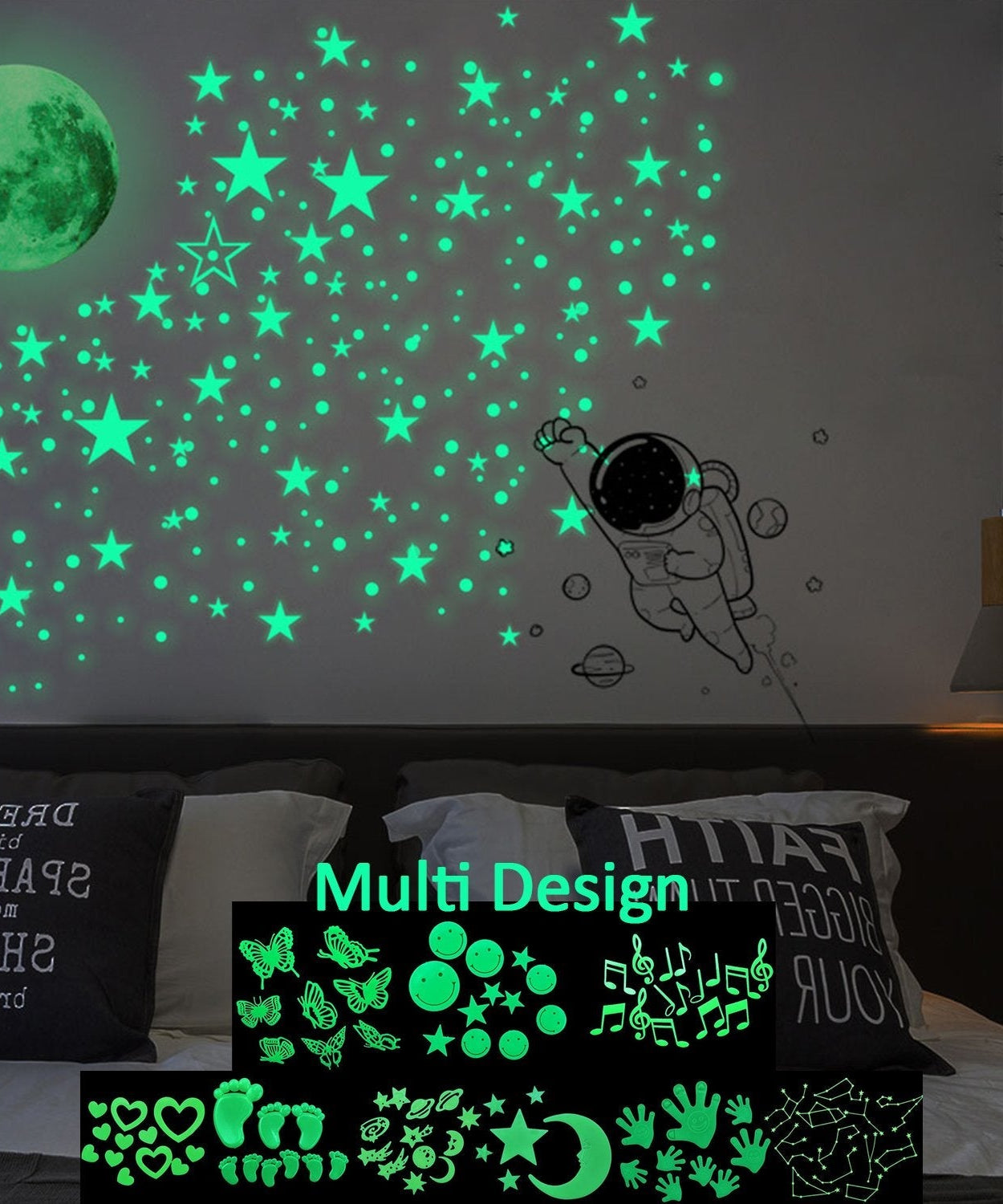 Glow-in-the-dark drawing board with light
