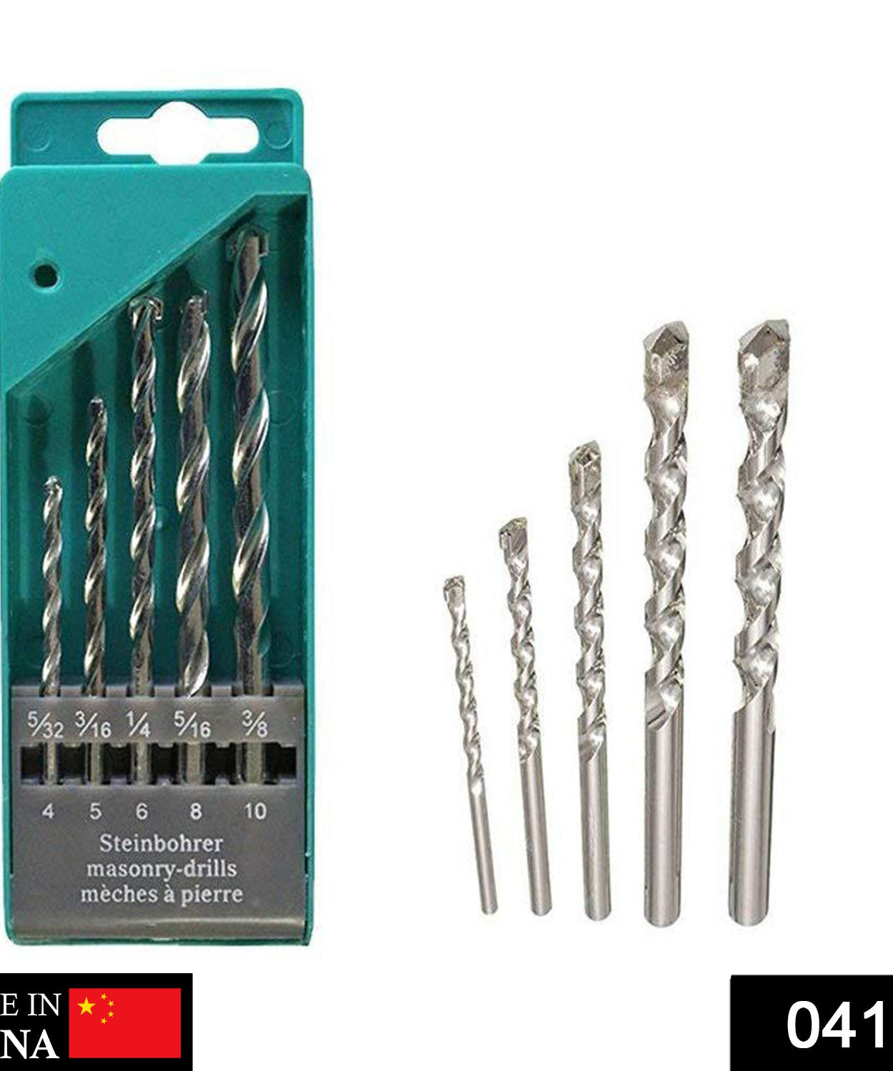 5-piece multicolour drill bit set for metal.