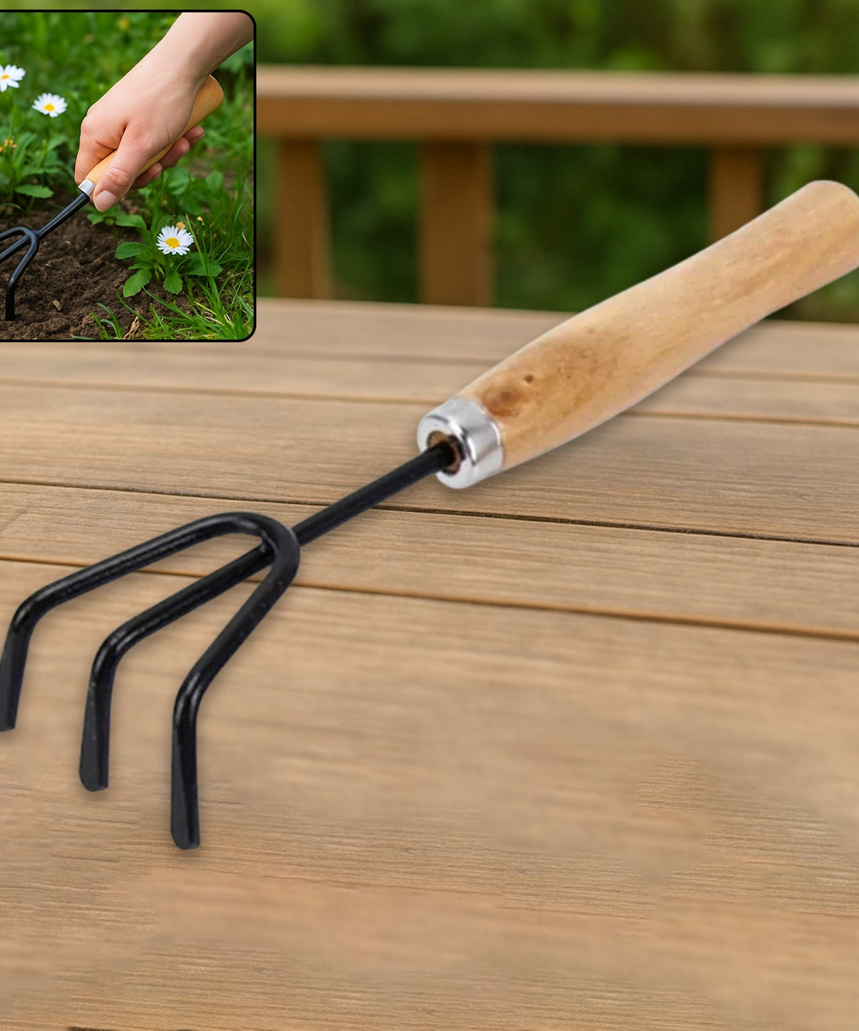 Hand Cultivator (Steel, Black)