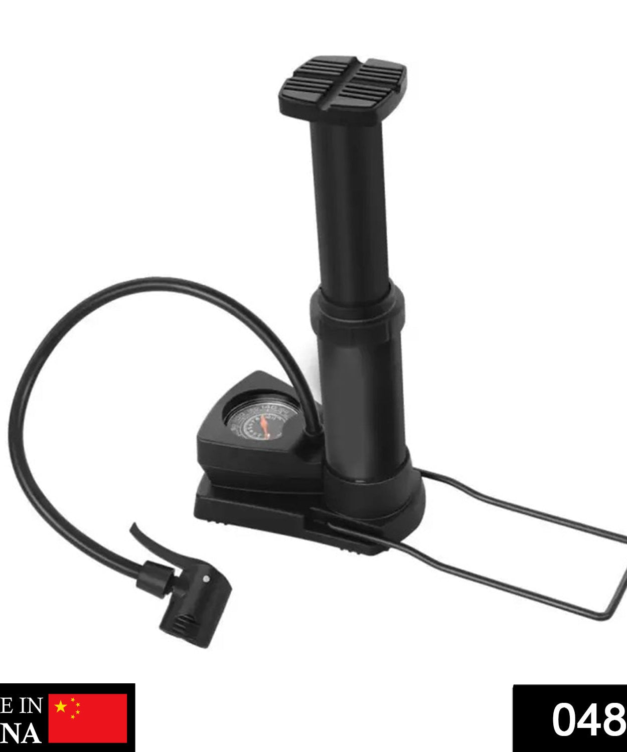 Foot pump with gauge