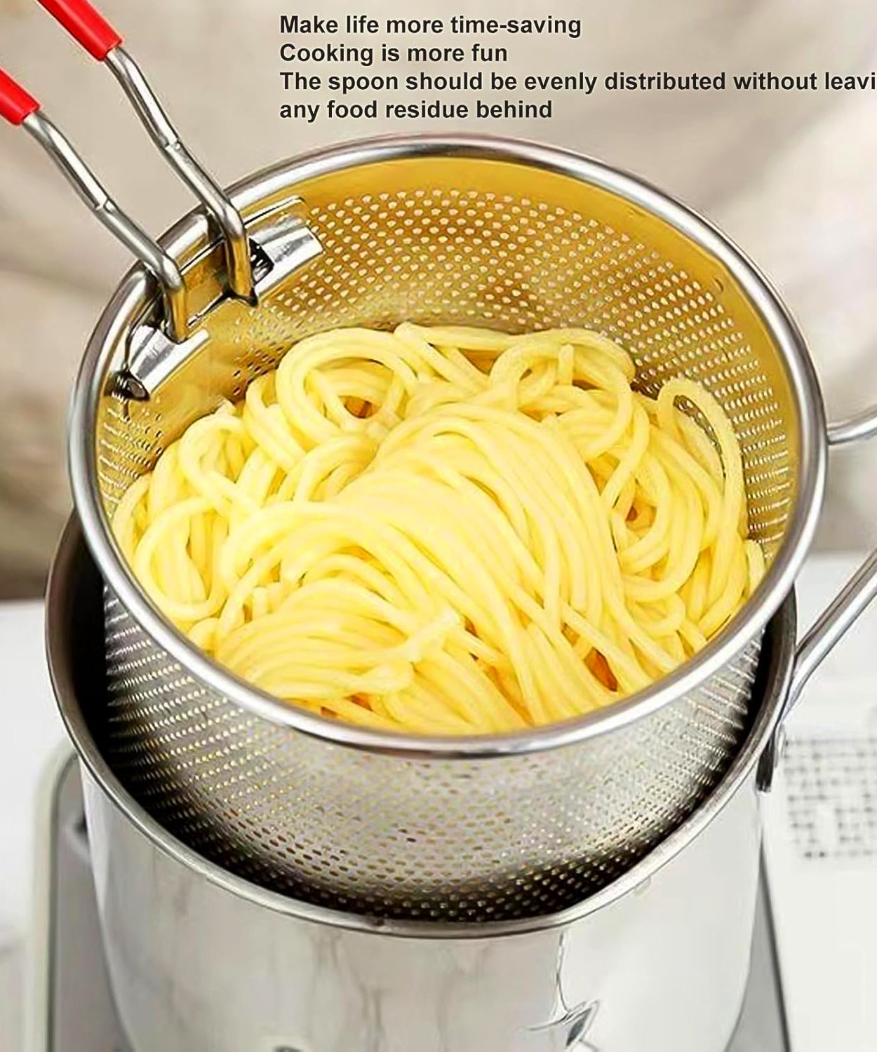 Small Deep Frying Pot With Strainer Basket (2 Pc Set / 1200 ML))