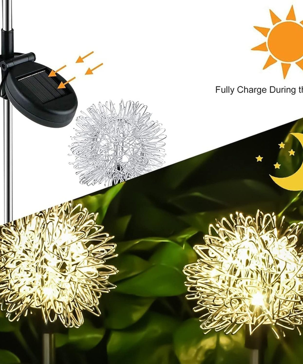 Solar Powered Dandelion Garden Lights (2 Pc)