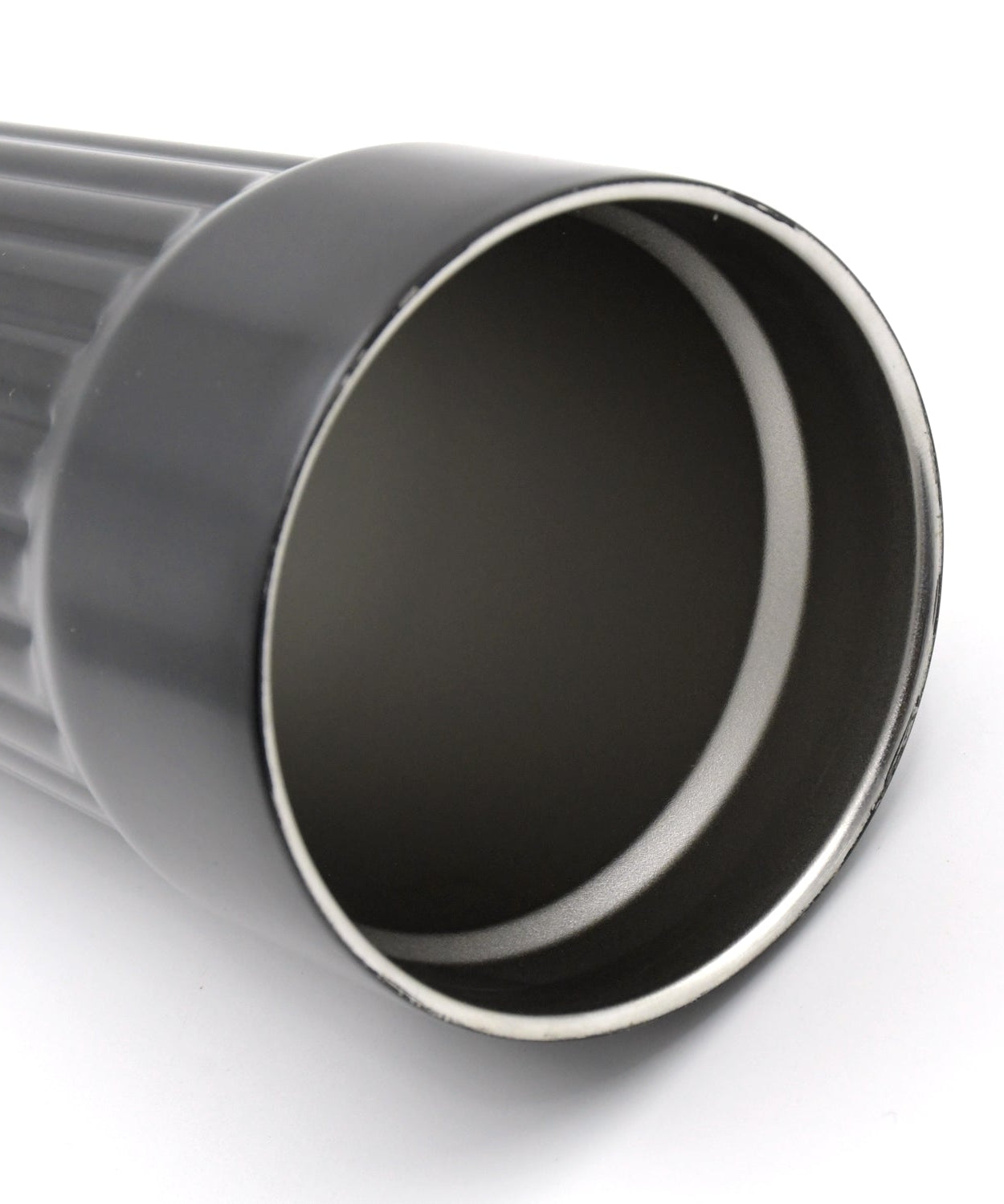 Durable vacuum insulated travel mug for hot and cold beverages.