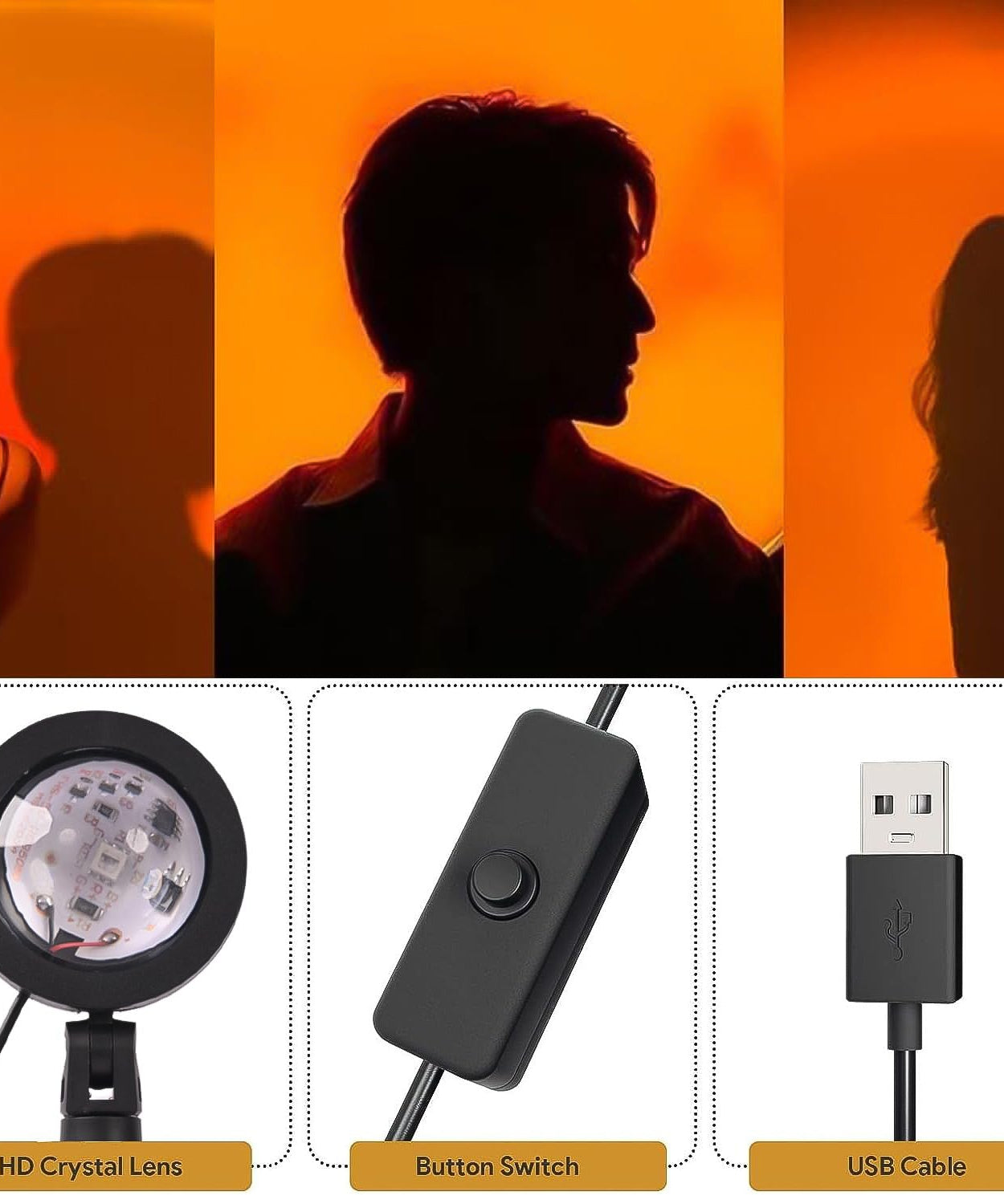 Multi Colors Sunset Lamp, Sunset Projection Lamp LED Night Lights