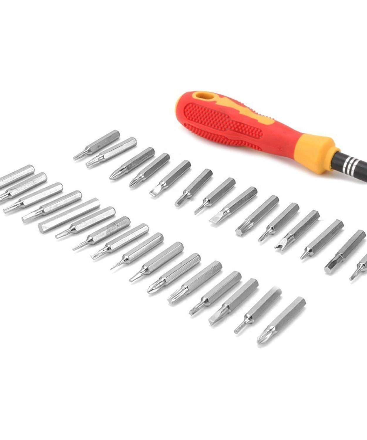 Magnetic screwdriver kit with various tips.