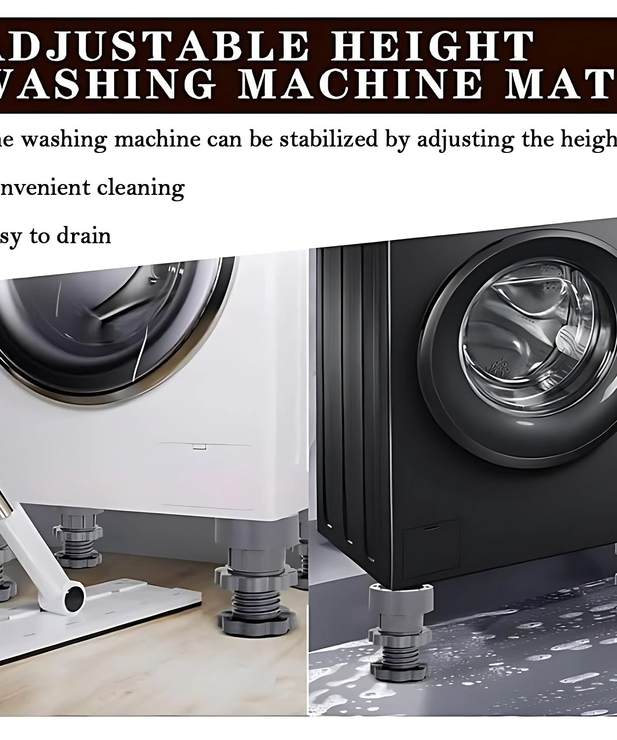 Adjustable Anti-Vibration Pads for Washing Machine and Refrigerator Base (4 Pc)