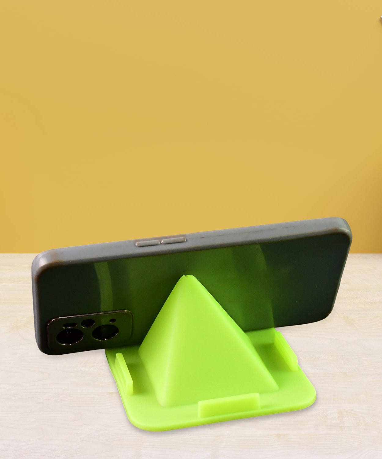 Virgin Mobile Accessories Universal Portable Four-Sided Pyramid Shape Desktop/ Table Mobile Holder Stand (1 Pc)