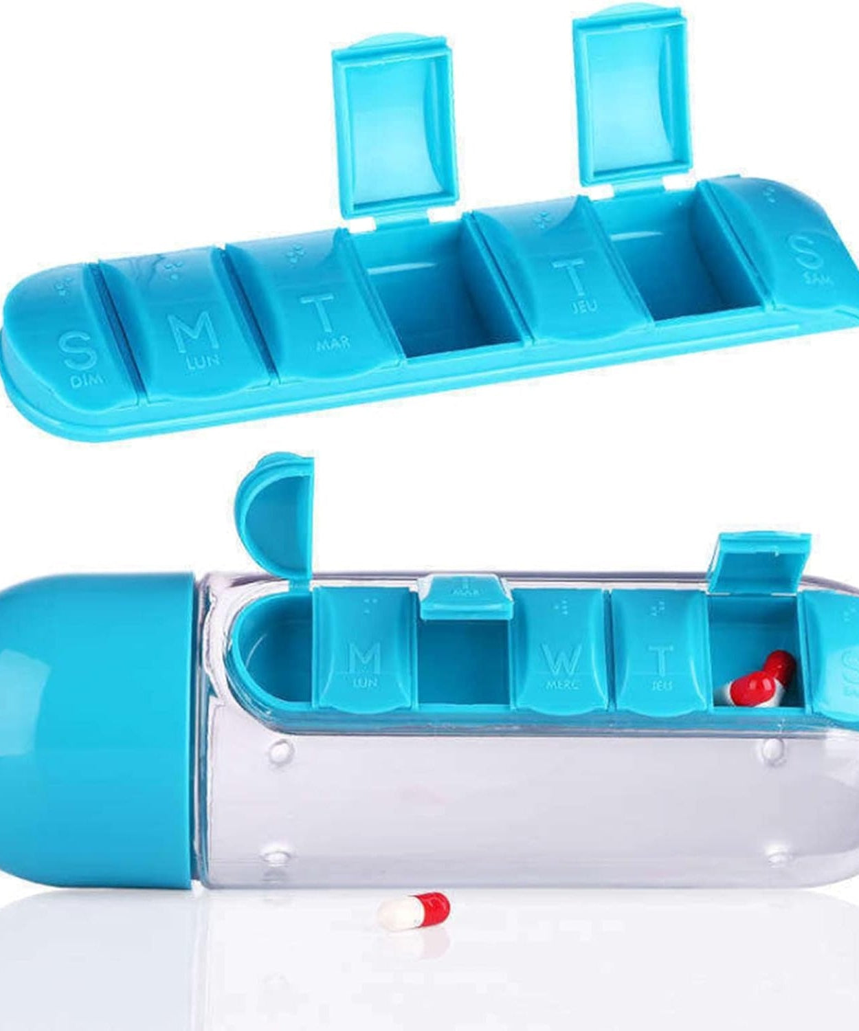 Multi-Use Pill & Water Bottle for Travel (600 Ml, Mix Color)