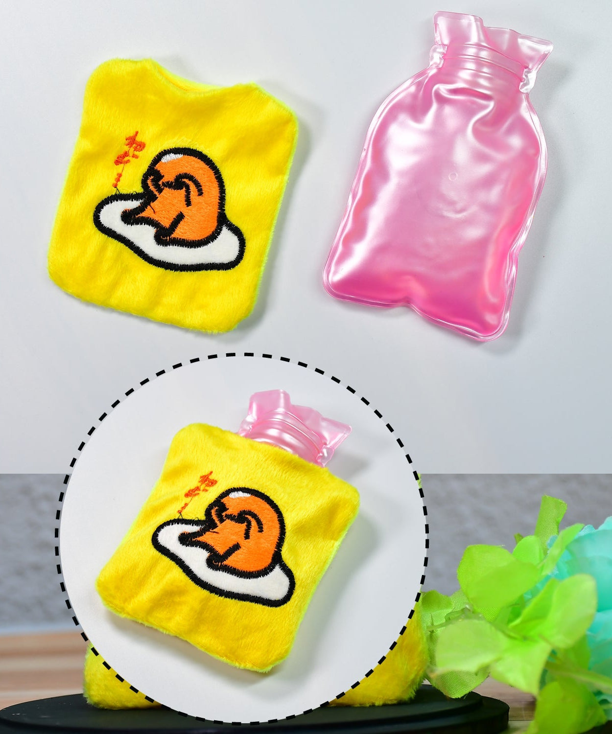 Hot water bag with yellow duck for comfort